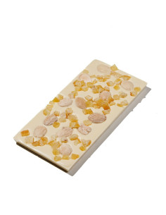 Tableta Chocolate Blanco con Almendra y Naranja | Chocolates Mendaro