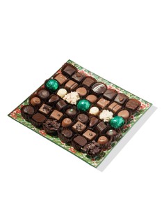 Fuente de cristal 42 bombones | Chocolates Mendaro