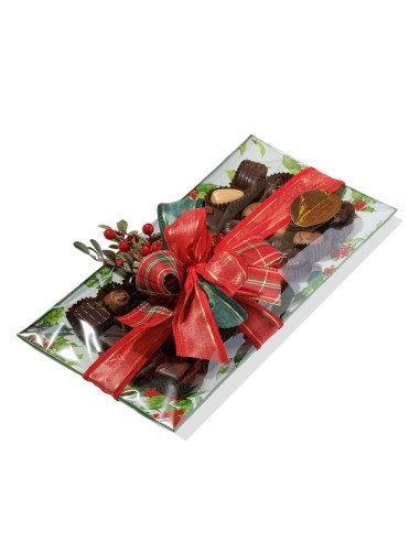 Fuente de cristal 32 bombones | Chocolates Mendaro