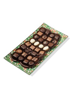 Fuente de cristal 32 bombones | Chocolates Mendaro